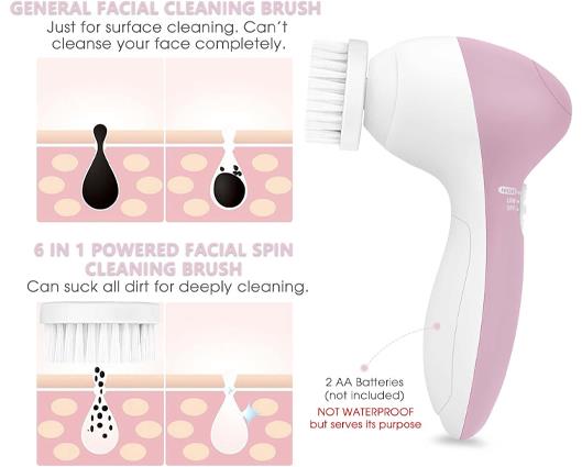 Electric Facial Cleansing Brush Face Scrubber