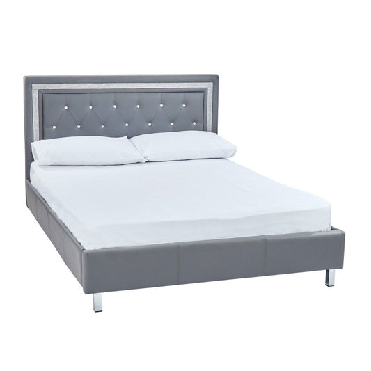 Crystalle King Bed - Grey
