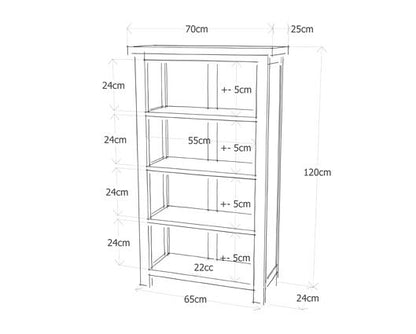 Boston 3 Shelf narrow bookcase