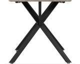 ATHENS RECT & AVERY DINING SET (X4 CHAIRS) - CONCRETE/EMERALD GREEN VELVET