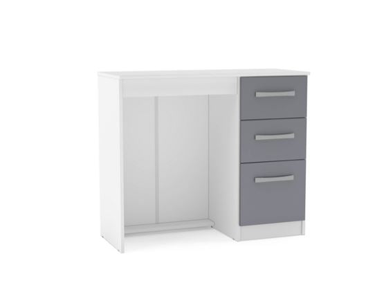 Larz 3 Drawer Dressing Table - White & Grey