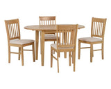 Oakland Extending Dining Set - Natural Oak/Mink Microsuede