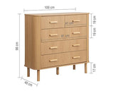 Axel 5 Drawer Fluted Chest - Oak