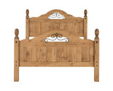 Corona Scroll 4'6" Bed High Foot End