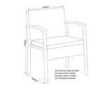 Cedar 4Pc Garden Set - Black Rattan/Grey Fabric/Black Glass