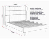 VERONA 4'6" BED - GREY FABRIC