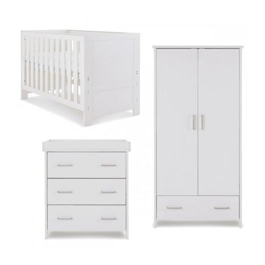 Nina 3 Piece Room Set & Underdrawer - White Wash
