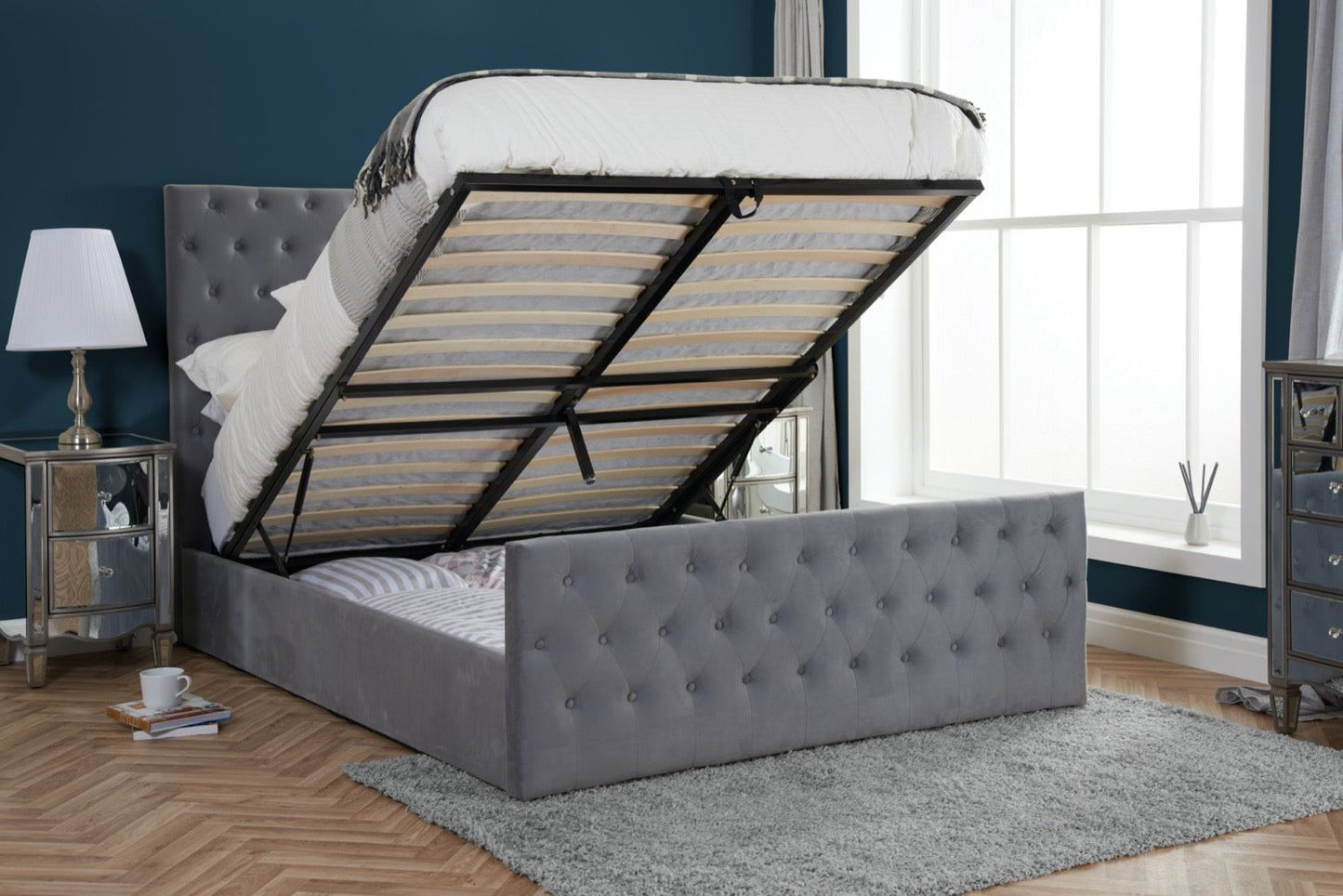 Marquis King Ottoman Bed - Grey