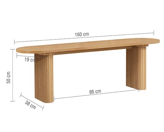 Axel Oval Fluted Dining Table with 2 Benches - Oak