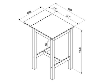 Corona linea drop leaf breakfast table & 2 high stools SET