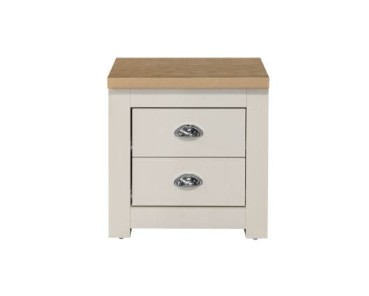 Harper 2 Drawer Bedside Table - Cream