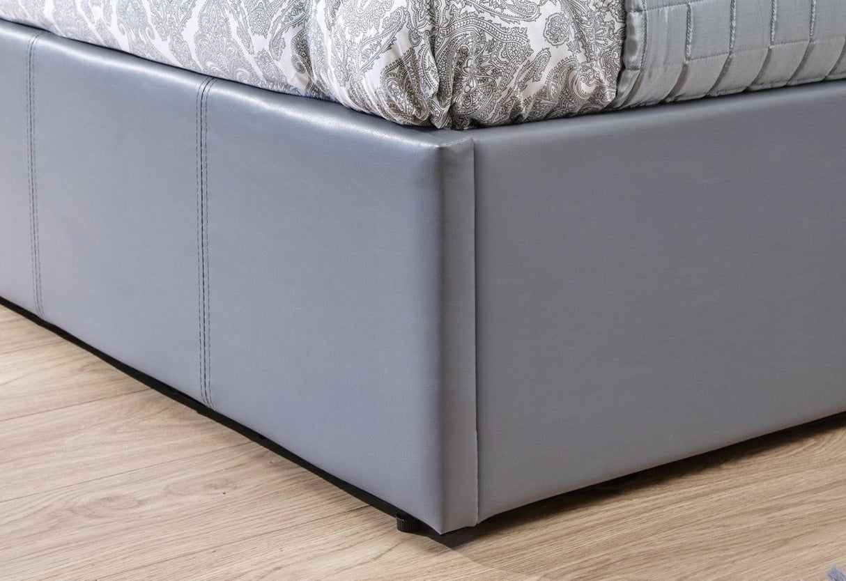 Small Double End Lift Ottoman Bed-Grey
