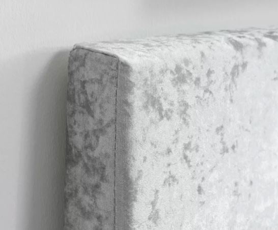 Berlin Double Ottoman Bed - Steel Crushed Velvet