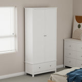 Nairn White 2 door, 1 drawer wardrobe
