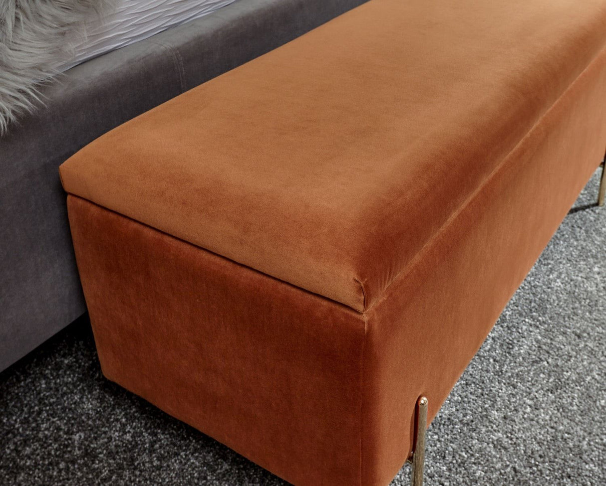 Melta Ottoman Storage Bench-Russet