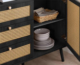 Croxley Rattan 2 Door 3 Drawer Sideboard - Black