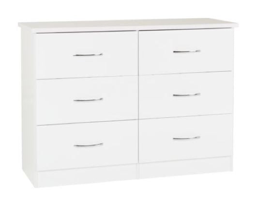Neptune 6 Drawer Chest - White Gloss