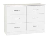 Neptune 6 Drawer Chest - White Gloss