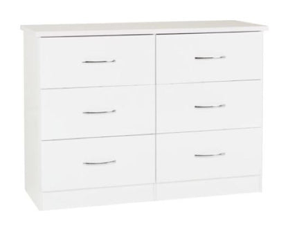 Neptune 6 Drawer Chest - White Gloss