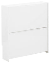 Slim High Gloss 2 Tier Shoe Cabinet-White