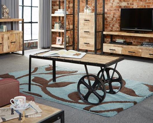 Cole Industrial Cart Coffee Table