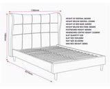 VERONA 5' BED - GREY FABRIC
