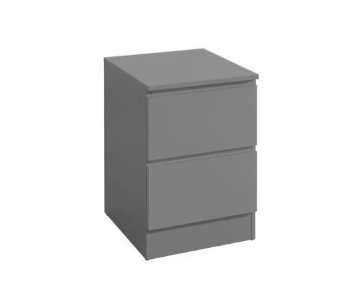 Oakley 2 Drawer Bedside- Grey