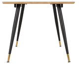 HAMILTON & ATHENS LARGE DINING SET (X6 CHAIRS) - MEDIUM OAK EFFECT/BROWN FAUX LEATHER