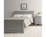 BORDEAUX 5' HIGH END BED - PEBBLE GREY