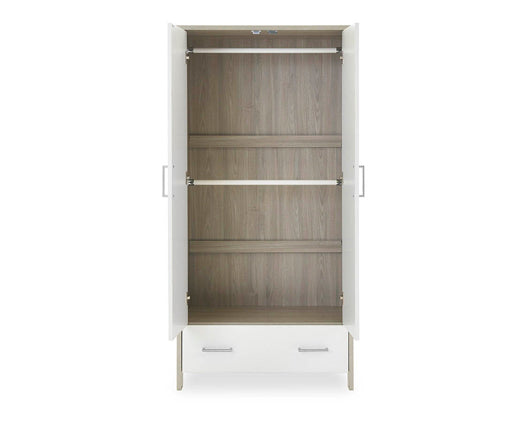 Nina Double Wardrobe - Grey Wash & White