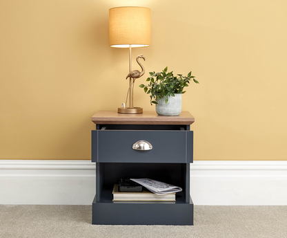 Kinsley 1 Drawer Bedside- Slate Blue