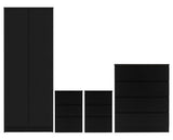 MALVERN 2 DOOR WARDROBE BEDROOM SET - BLACK
