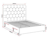 MADISON 4'6" BED - BLACK VELVET FABRIC