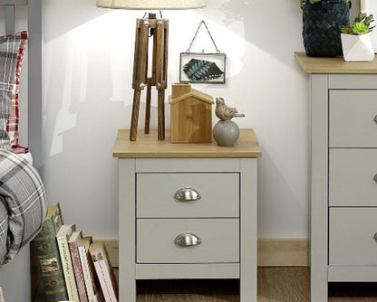 Lachlan 2 Drawer Bedside-Grey