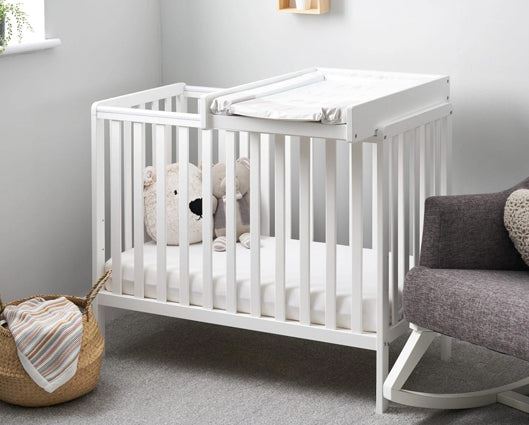 Space Saver Cot, Under Drawer, Cot Top Changer & Fibre Mattress - White