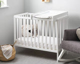 Space Saver Cot, Under Drawer, Cot Top Changer & Fibre Mattress - White