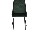 ATHENS RECT & AVERY DINING SET (X4 CHAIRS) - CONCRETE/EMERALD GREEN VELVET