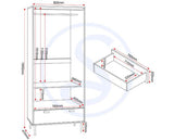 LEON 2 DOOR 1 DRAWER WARDROBE - MEDIUM OAK EFFECT