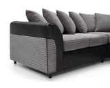 Harley Right Hand Facing Corner Sofa - Black & Charcoal
