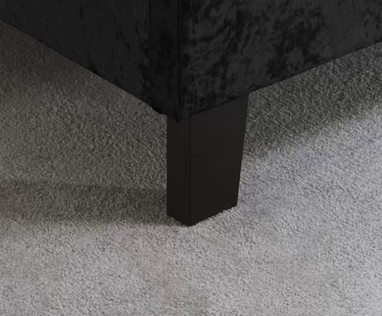 Berlin Small Double Bed - Black Crushed Velvet