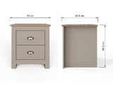 Lachlan 2 Drawer Bedside-Grey