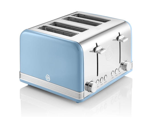 Swan Retro 4 Slice Toaster Blue