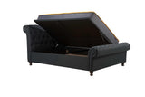 Charlton Side Lift Ottoman King Bed - Charcoal