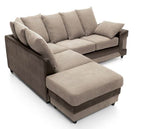 Dulcie Left Hand Facing Corner Sofa - Brown & Beige