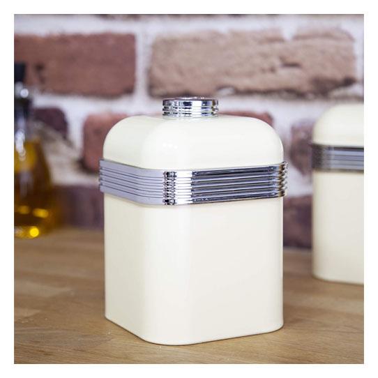 Swan Retro Set of 3 Canisters Cream