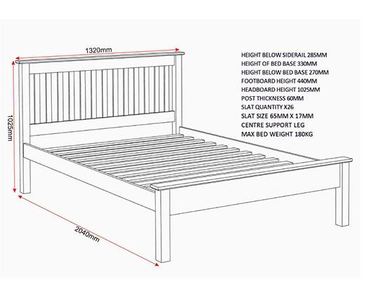MONACO 4' LOW END BED - DARK GREY/OAK EFFECT