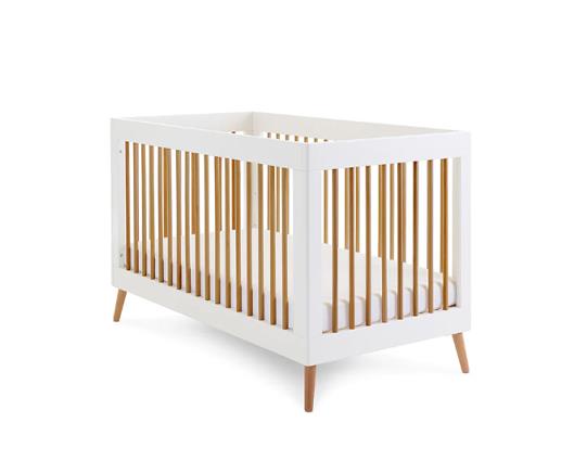Maura Cot Bed - White with Natural