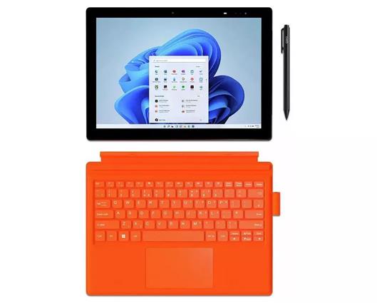 Geobook GeoPad 220 Pentium Silver 4GB 128GB SSD 12.1" 2-in-1 Laptop/Tablet Detachable Keyboard Windows 11 Microsoft 365 Personal 1 Year & Pen Orange