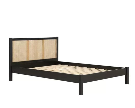 Croxley King Rattan Bed- Black