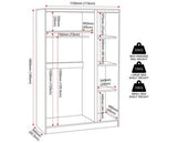 MALVERN 3 DOOR WARDROBE BEDROOM SET - WHITE